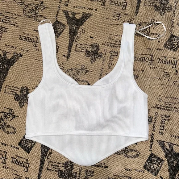 Zara NWT! White Seamless Corset Top Size M-L - Picture 9 of 13